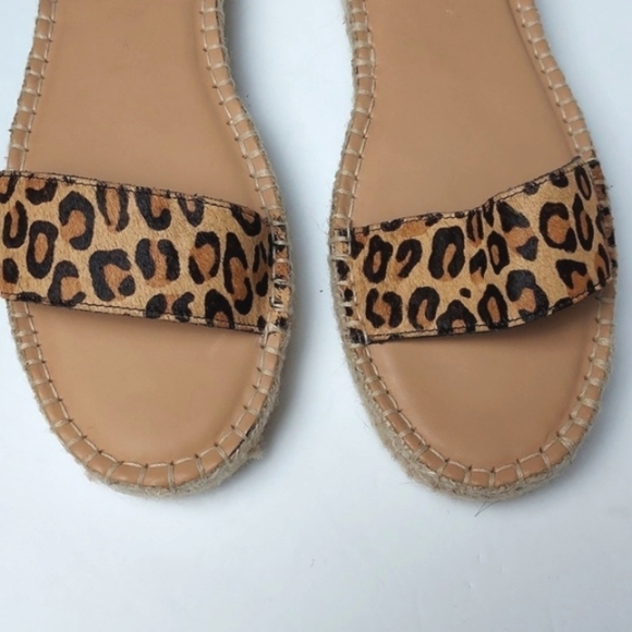 Soludos Flatform Cadiz Sandals in Leopard Calf Hair Platform Espadrilles Size 11 - Picture 9 of 16